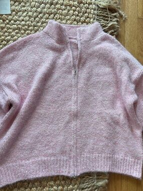 Cozy Pink Zip up Women's Sweater